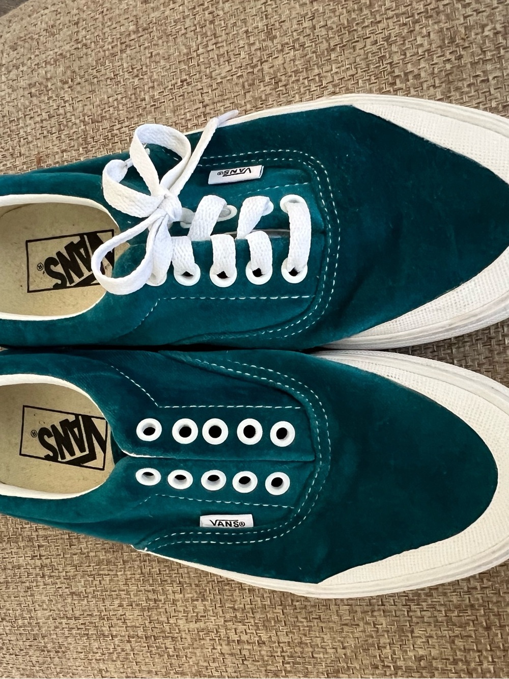 Vans Men’s Teal Suede Low-Top Sneakers with White Accents